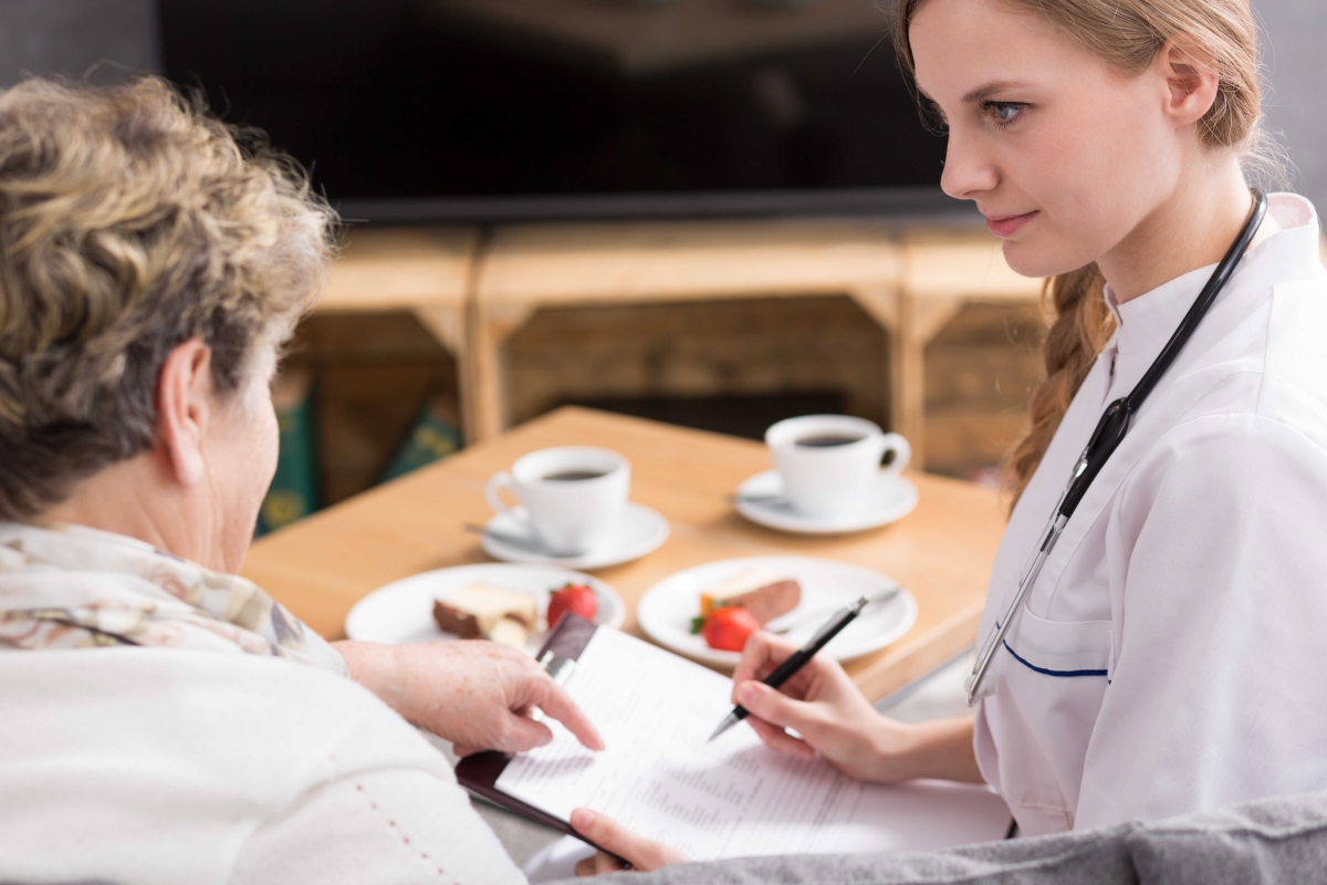 Doctor with patient